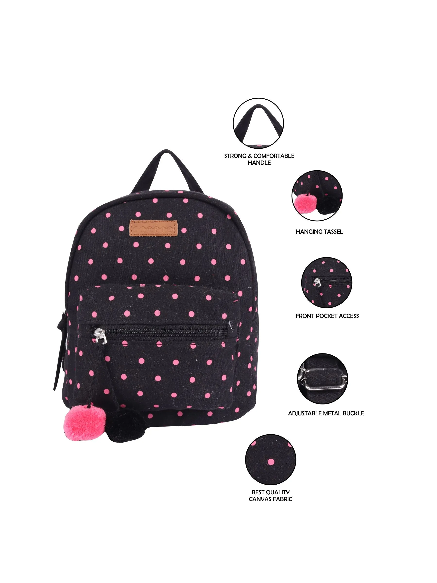 Black Womens / Kids Backpack Small Size