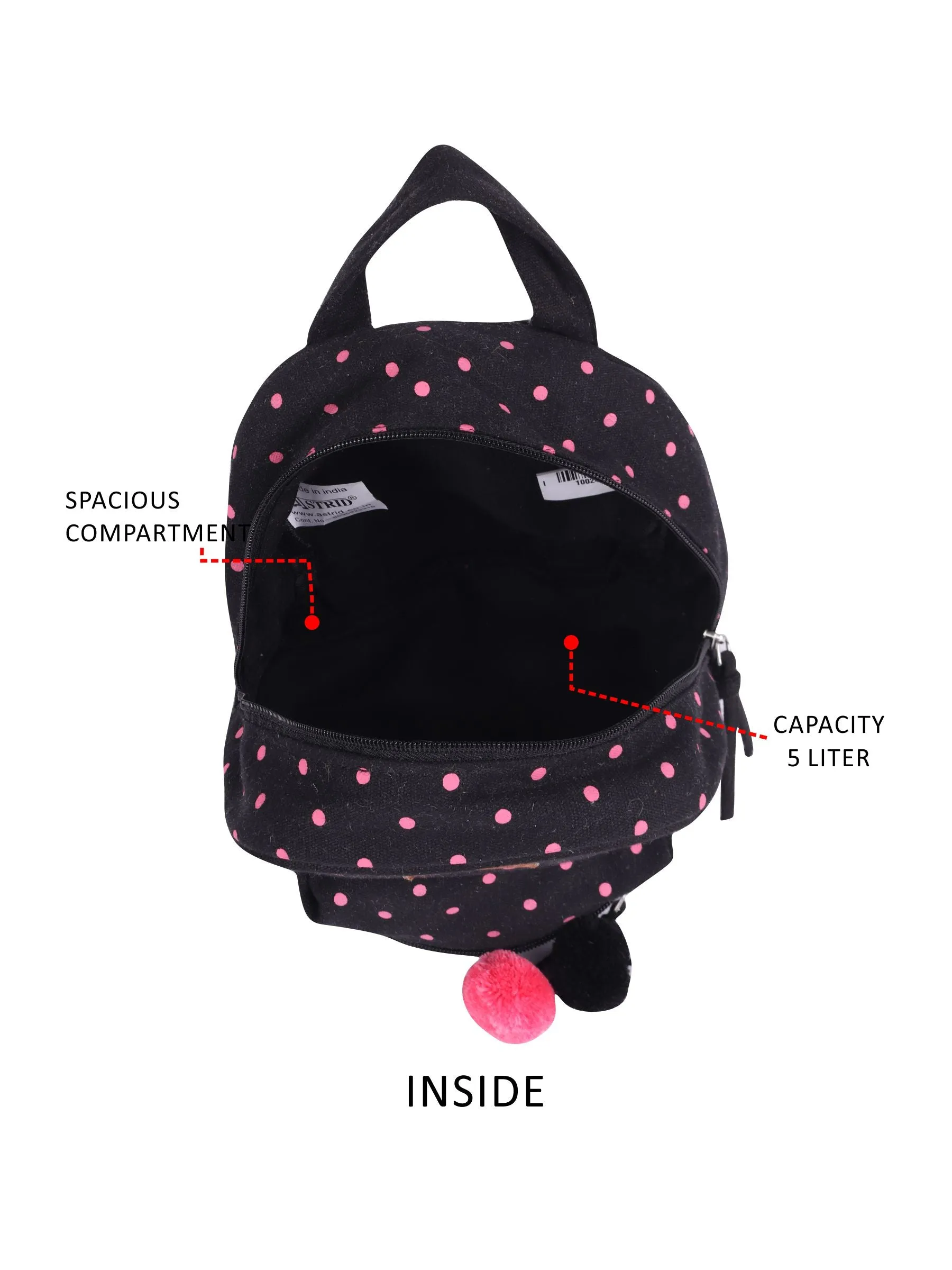 Black Womens / Kids Backpack Small Size