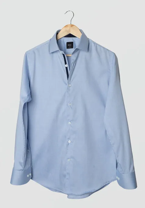 BLUE CHAMBRAY SHIRT - CONTRAST DETAILS