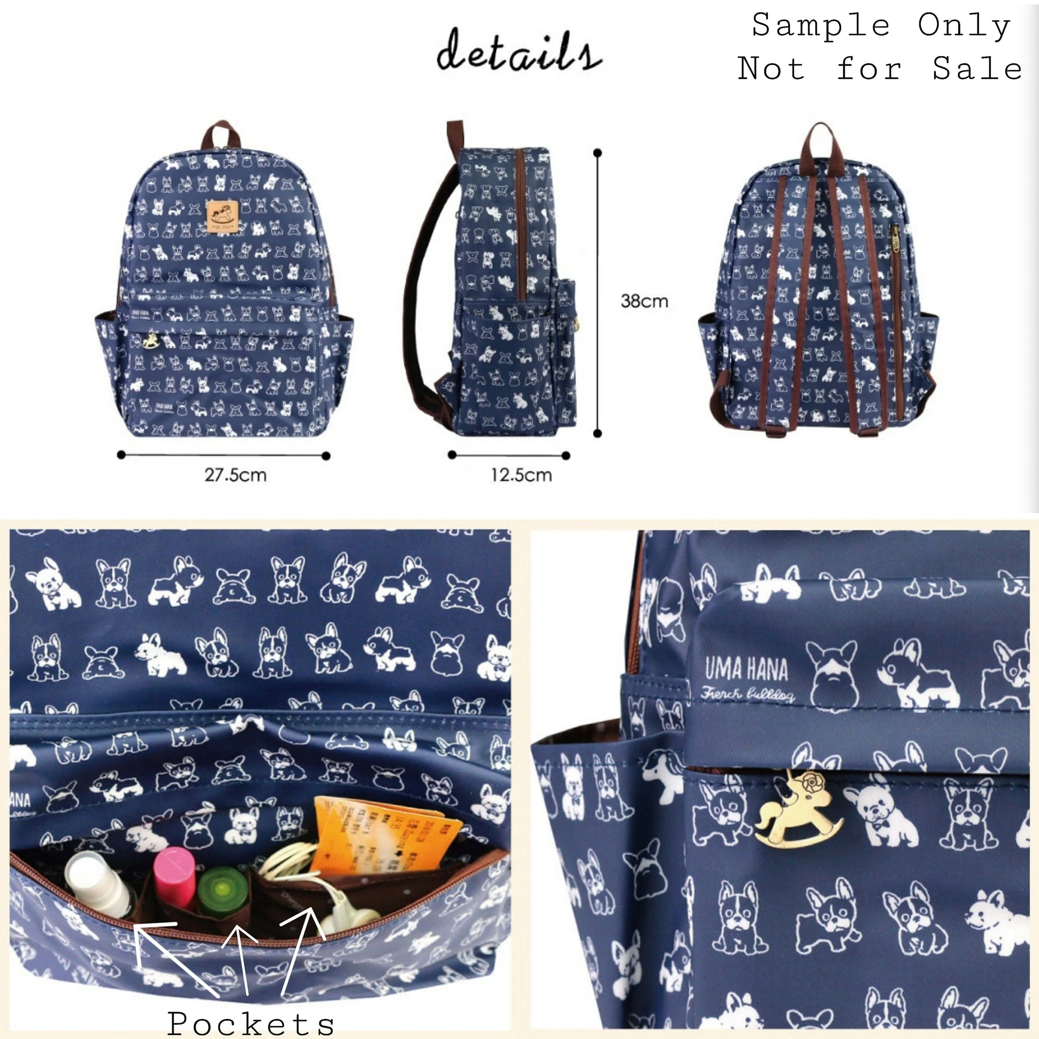 Blue Corgis & Coffee Large Backpack