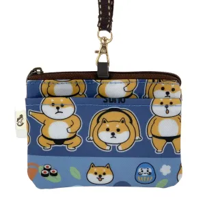 Blue Sumo Shiba Card & Coin Purse