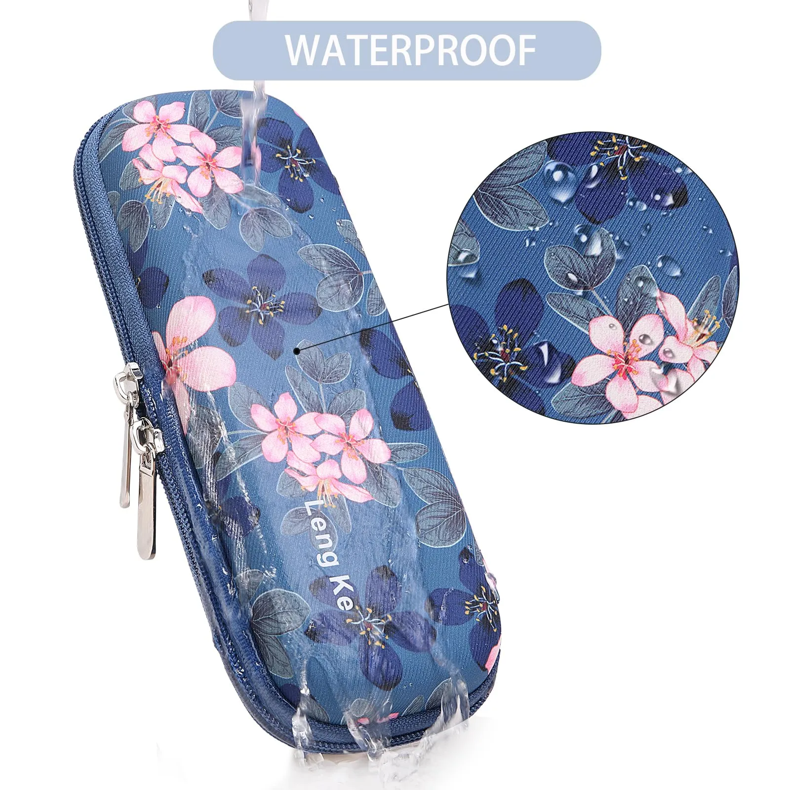 BOMKEE insulin pen bag, insulin cooler bag, medication bag for on the go, diabetes bag for insulin pen, glucose meter with 2 ice packs Magnolia Flower