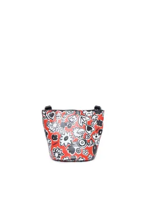 Bucket bag in fake leather with all-over Blossom