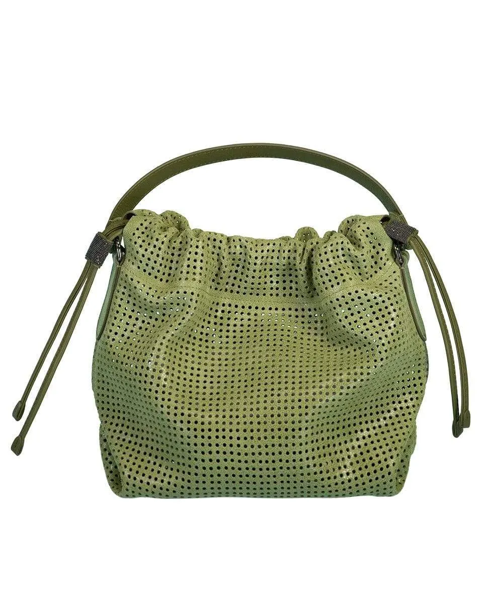 Buffered Leather Bucket Bag
