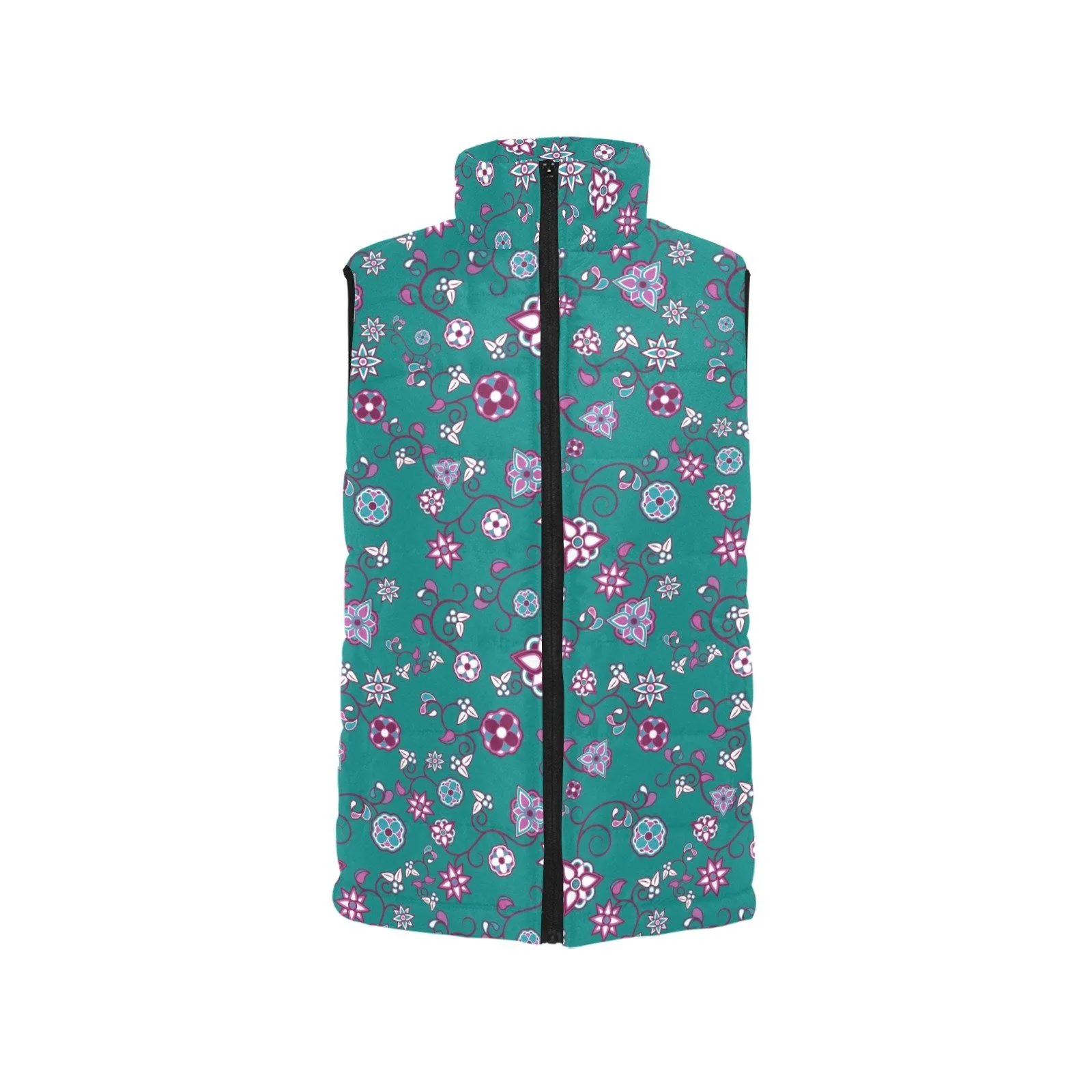 Burgundy Bloom Women's Padded Vest Jacket