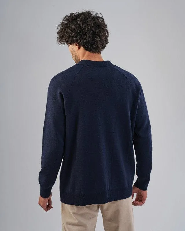 Button-Up Cardigan  - DARK NAVY