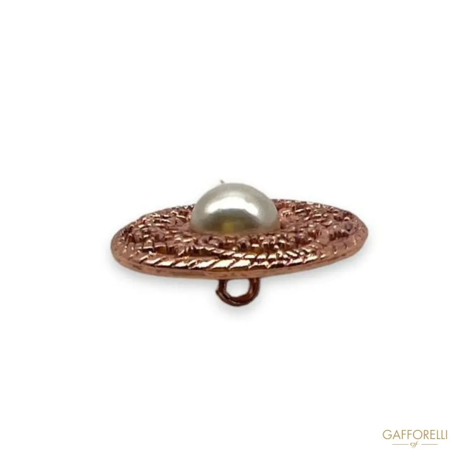 Button with Decoration and Central Pearl- Art. D422 - Gafforelli Srl
