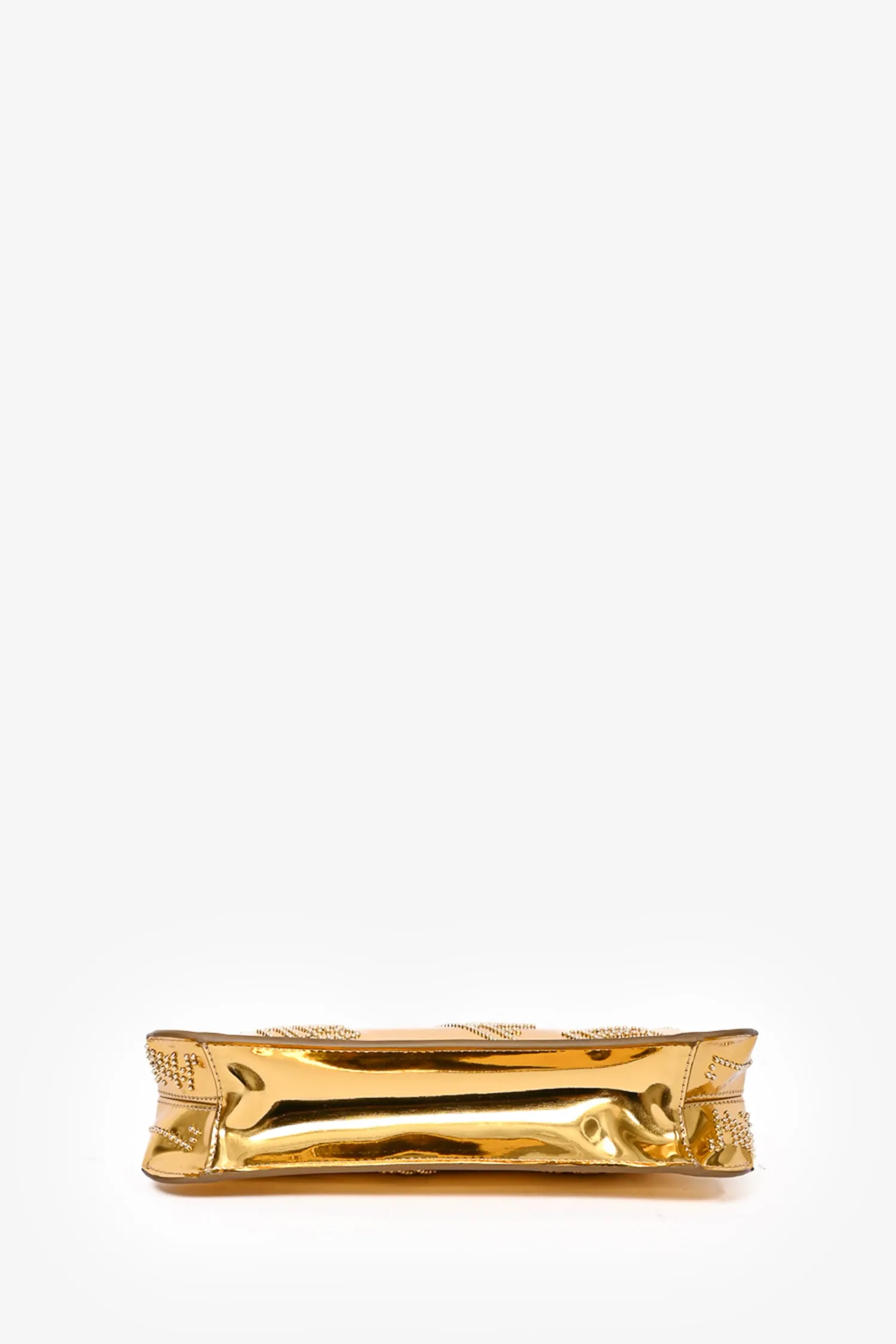 By Far Metallic Gold 'Dulce' Crystal Embellished Shoulder Bag