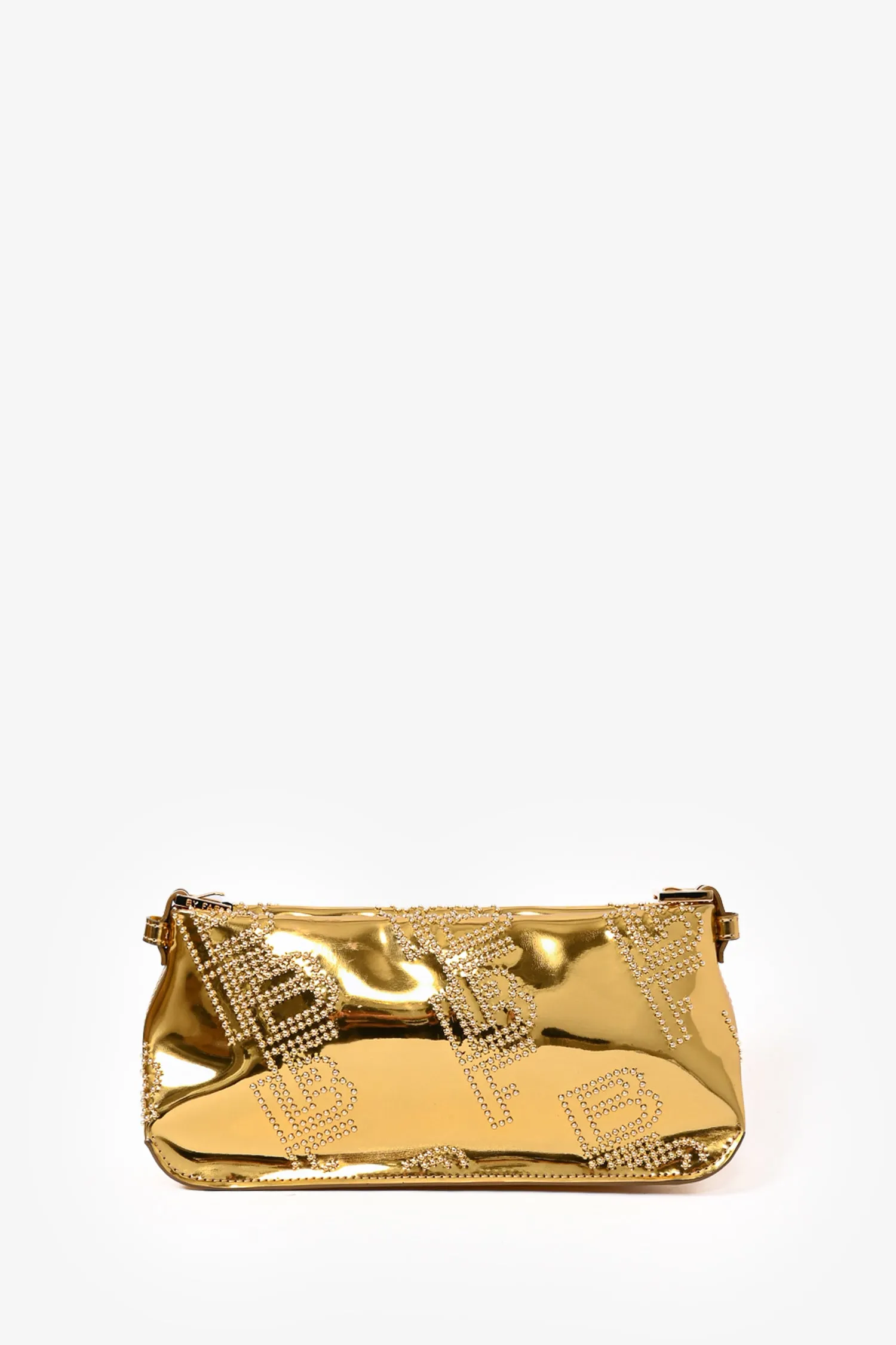 By Far Metallic Gold 'Dulce' Crystal Embellished Shoulder Bag