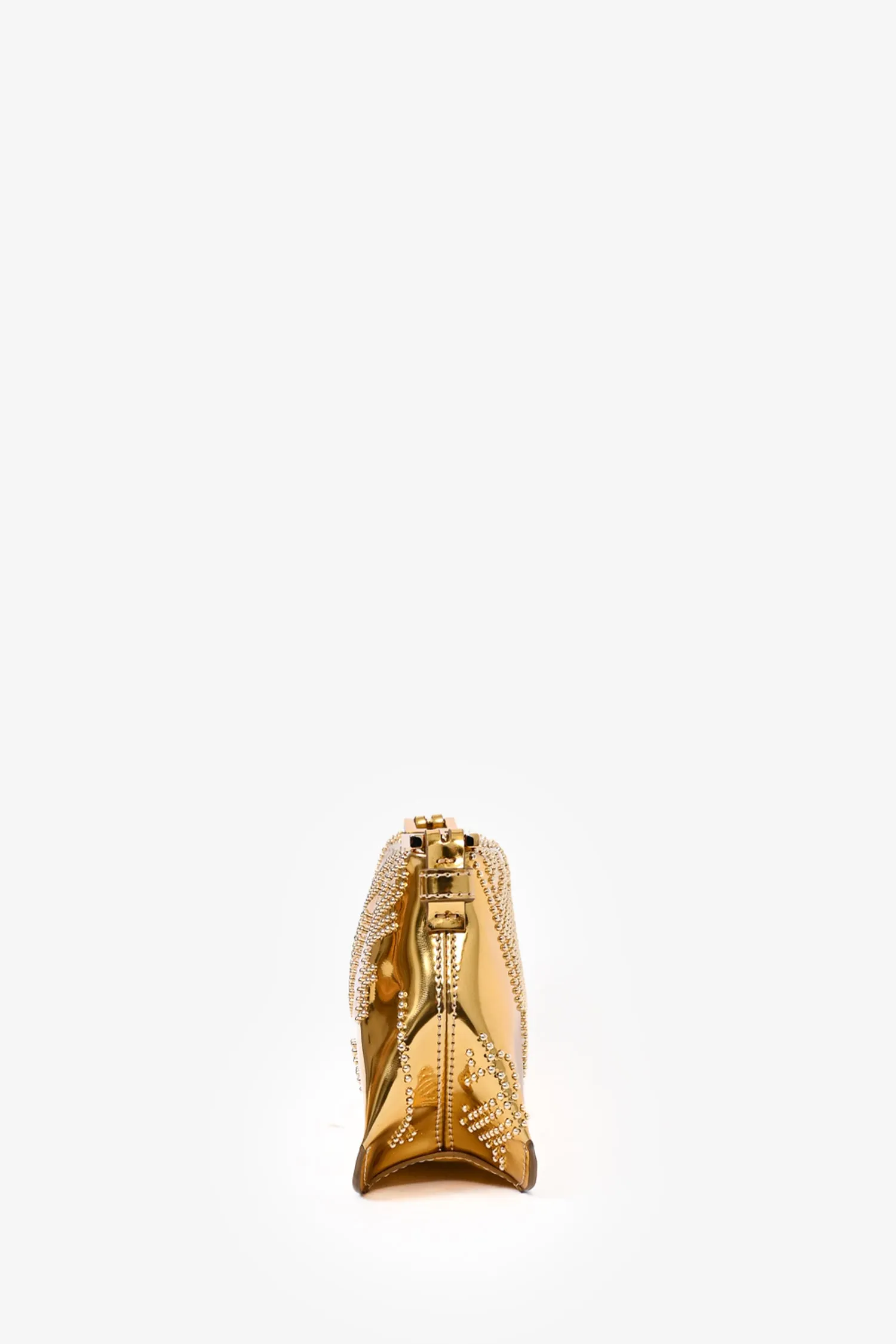 By Far Metallic Gold 'Dulce' Crystal Embellished Shoulder Bag