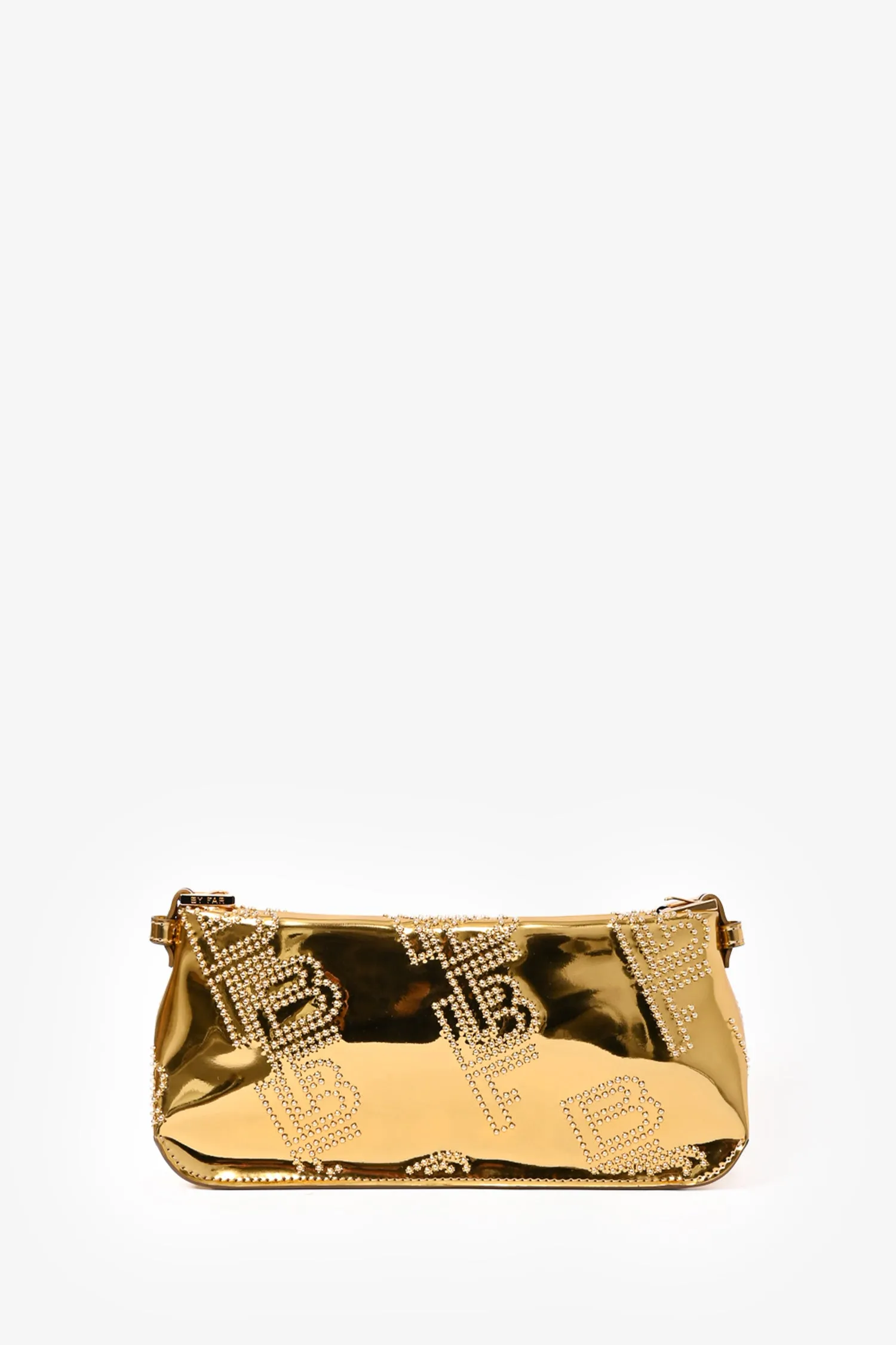 By Far Metallic Gold 'Dulce' Crystal Embellished Shoulder Bag