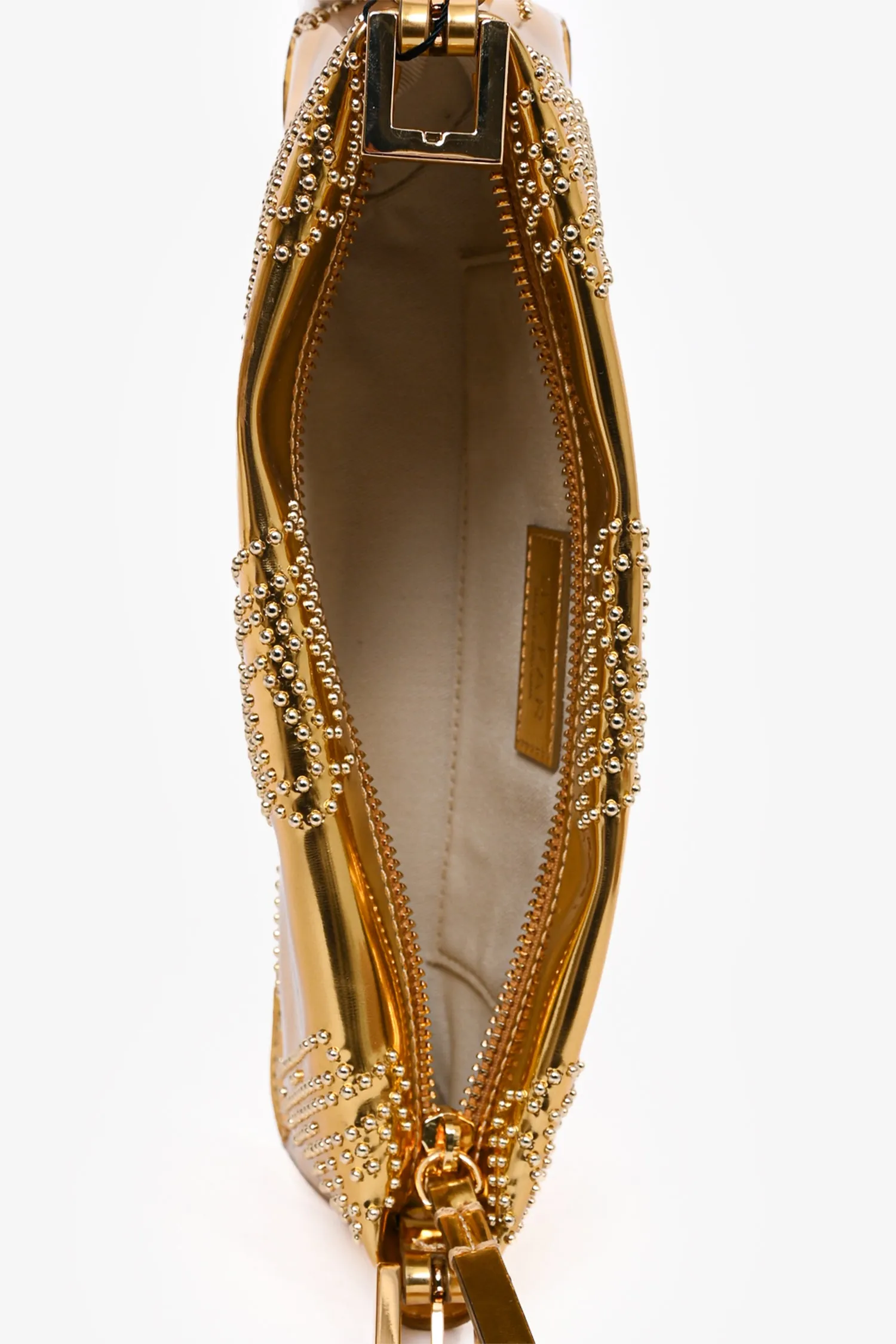 By Far Metallic Gold 'Dulce' Crystal Embellished Shoulder Bag