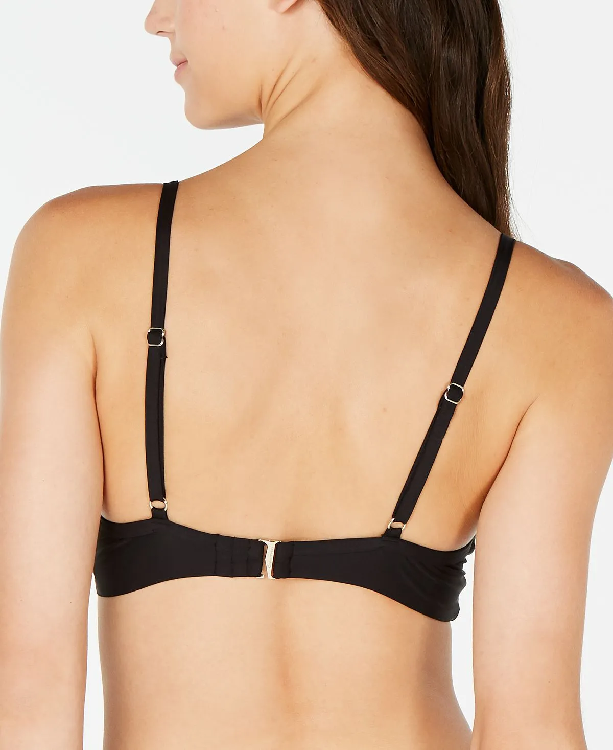 Calvin Klein Pleated Underwire Bikini Top, Black