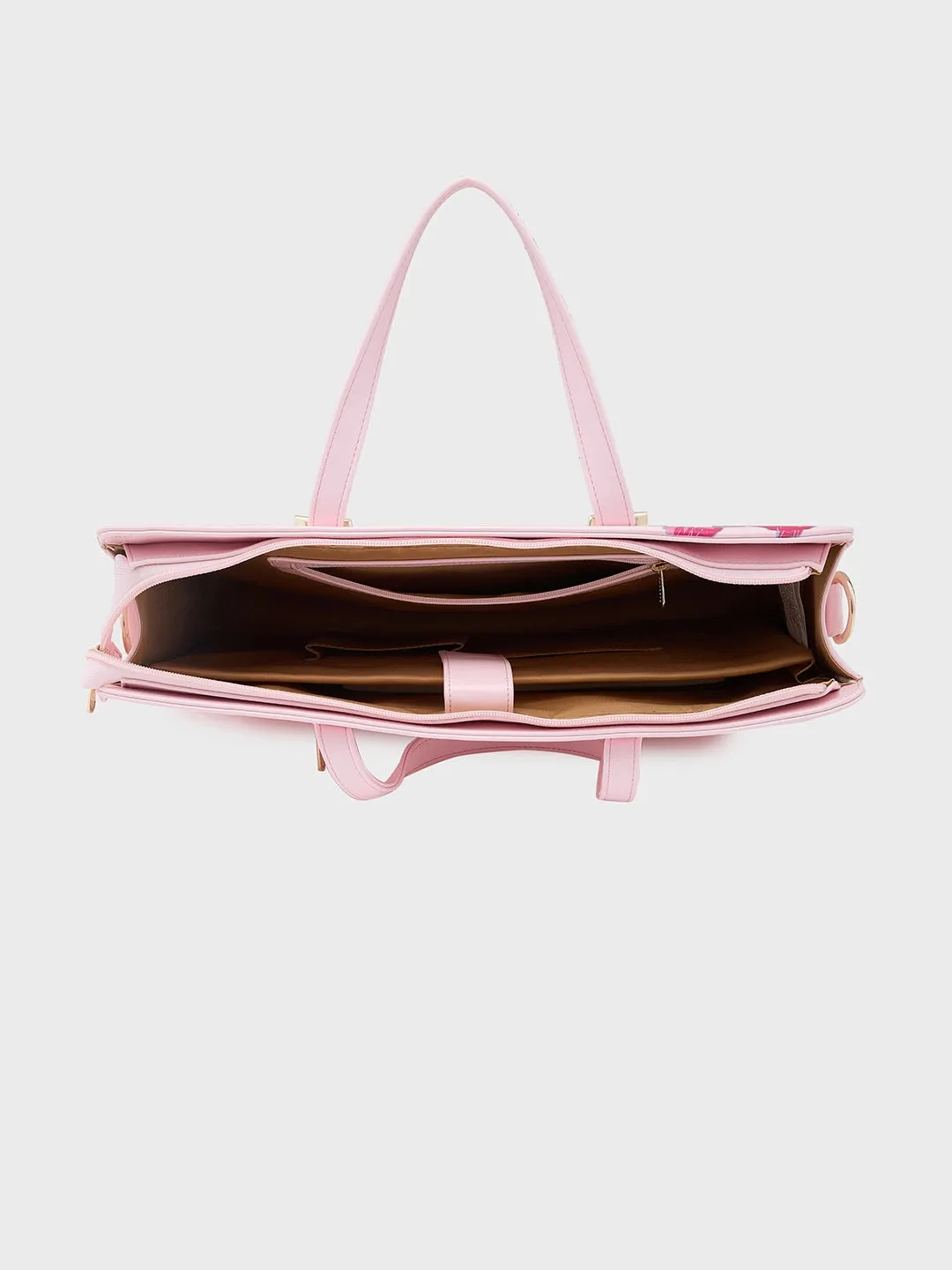 Caprese Shanaya Laptop Bag Large Printed Pink