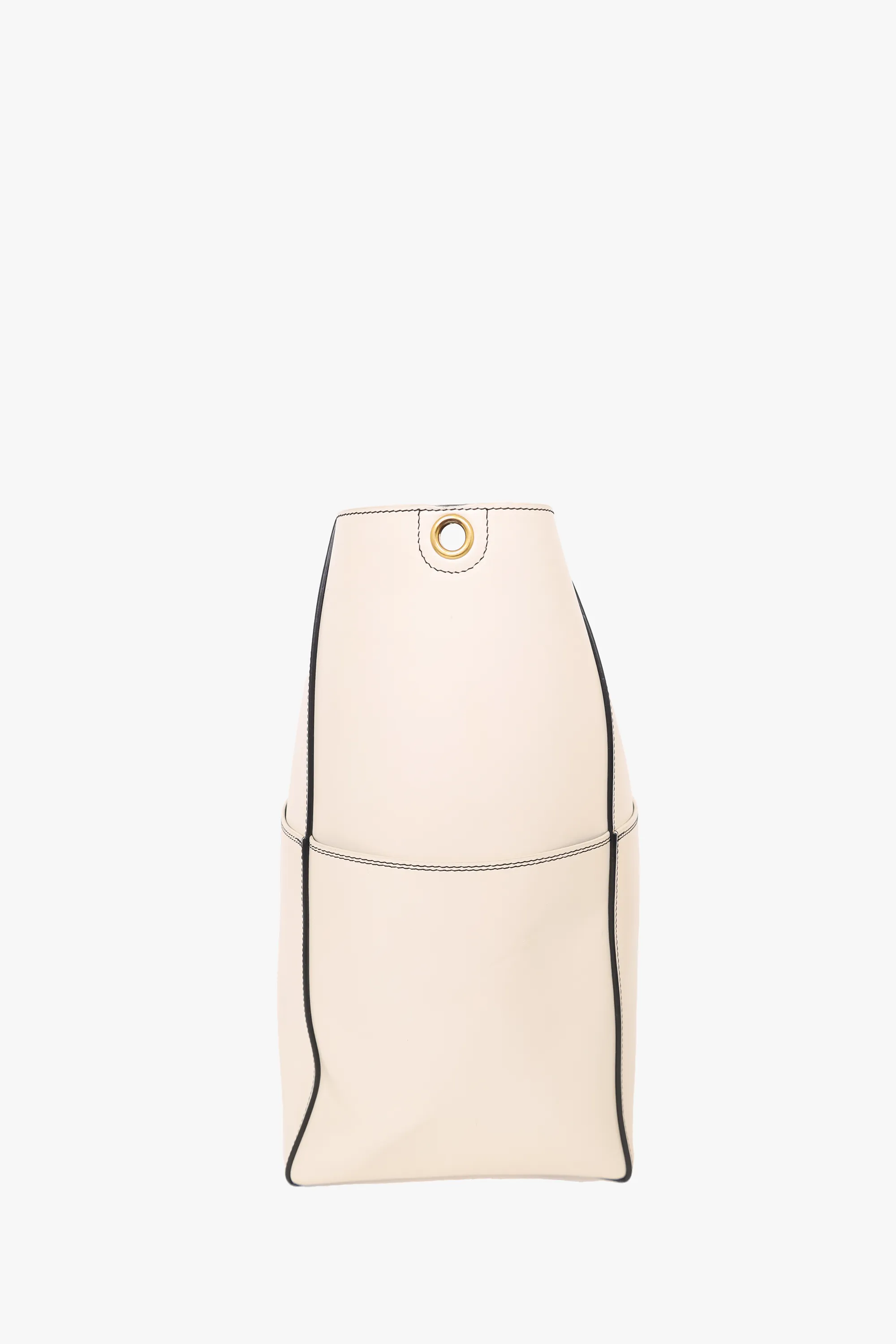 Celine White Leather Medium Sangle Seau Bucket Bag