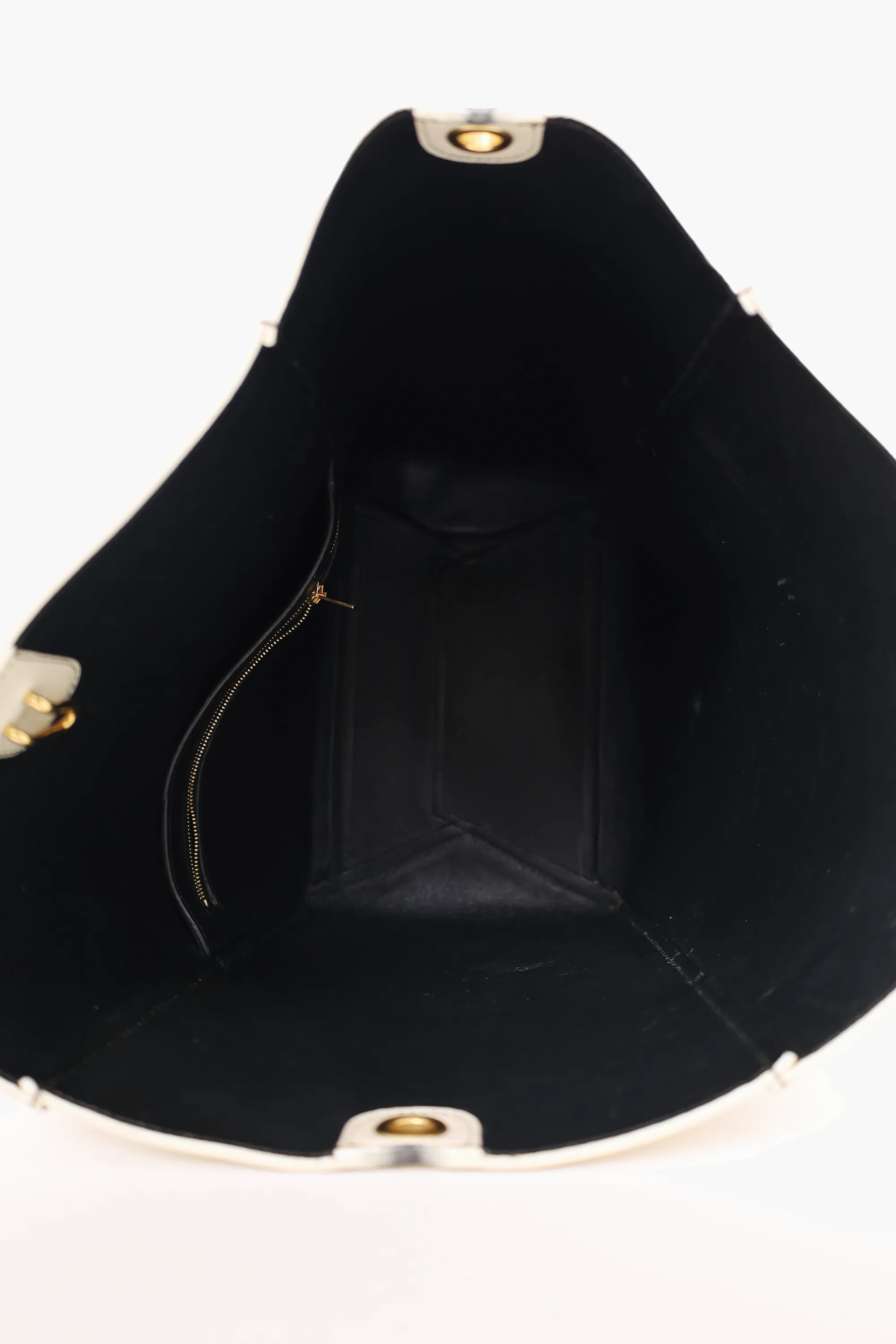 Celine White Leather Medium Sangle Seau Bucket Bag