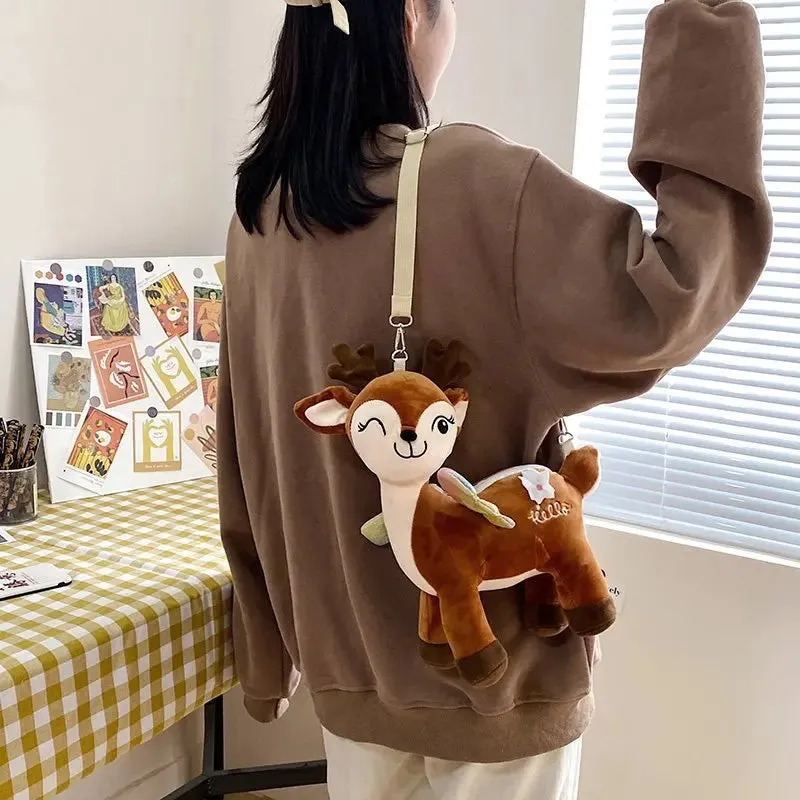 Charming Sika Deer Plush Backpack – Soft, Lightweight, Ideal for Kids!