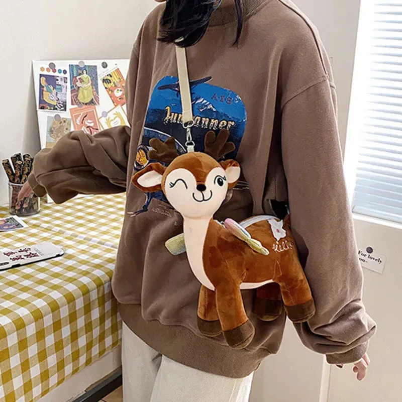 Charming Sika Deer Plush Backpack – Soft, Lightweight, Ideal for Kids!