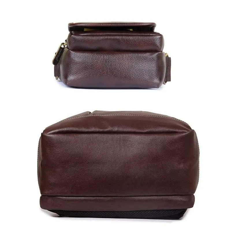 Combo: Fredrick Faux Leather 15.6 inch Laptop Backpack & Sling Bag | 27L Backpack   2L Sling | Hickory & Brown