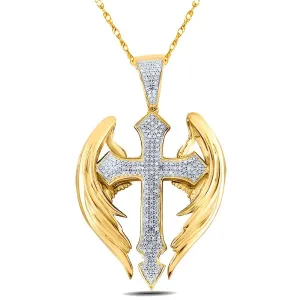 Creative Elegant Angel Cross Women's Pendant Necklace Rhinestone Pendant Women Jewelry Anniversary Birthday Gift