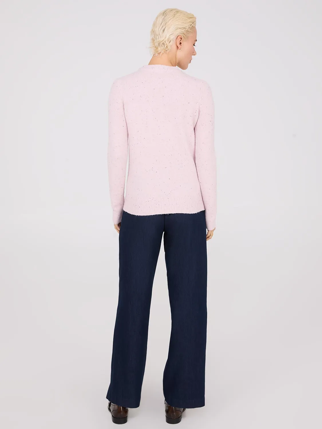 Crew Neck Sweater With Button Details