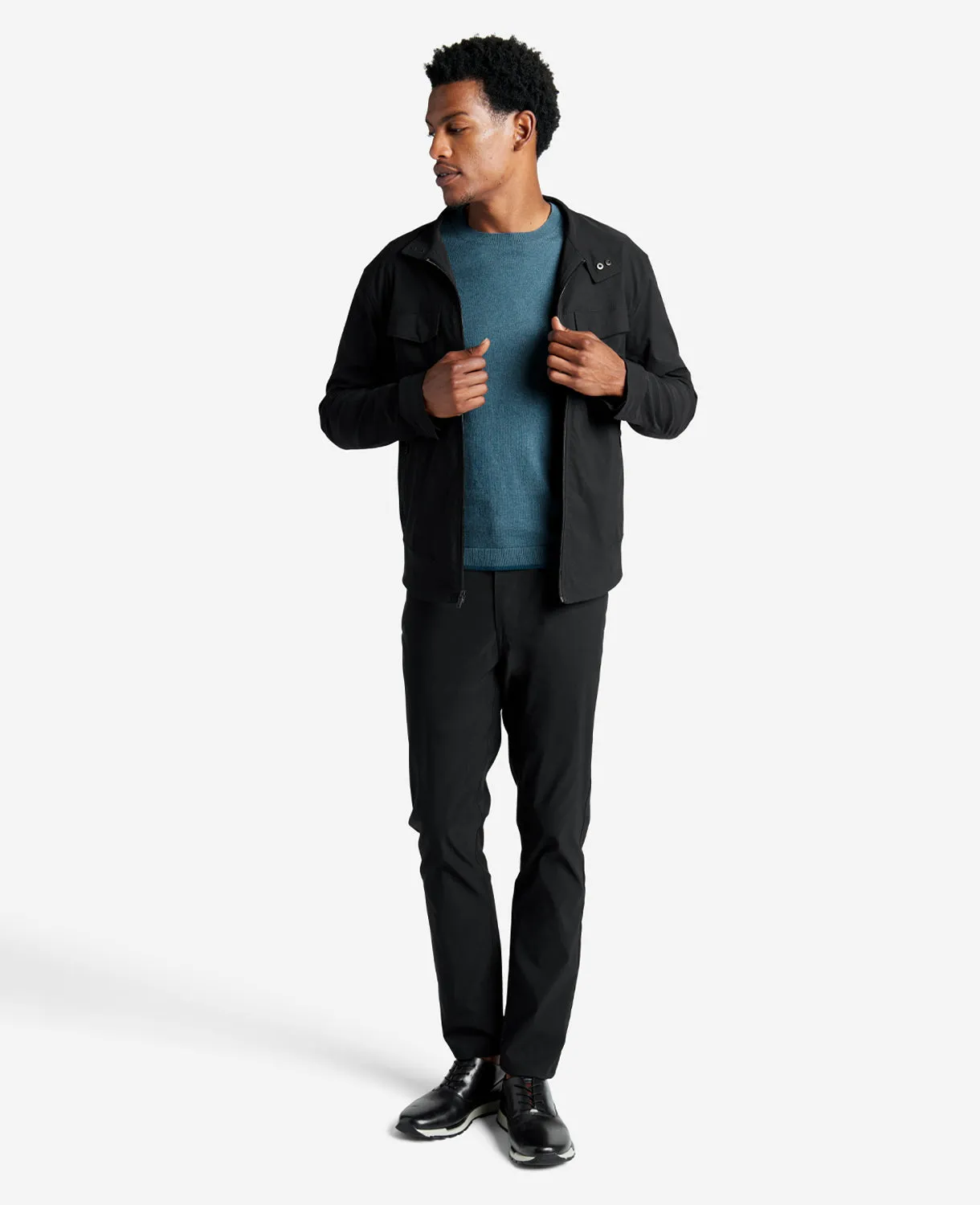 Crewneck Sweater with Tipping Details