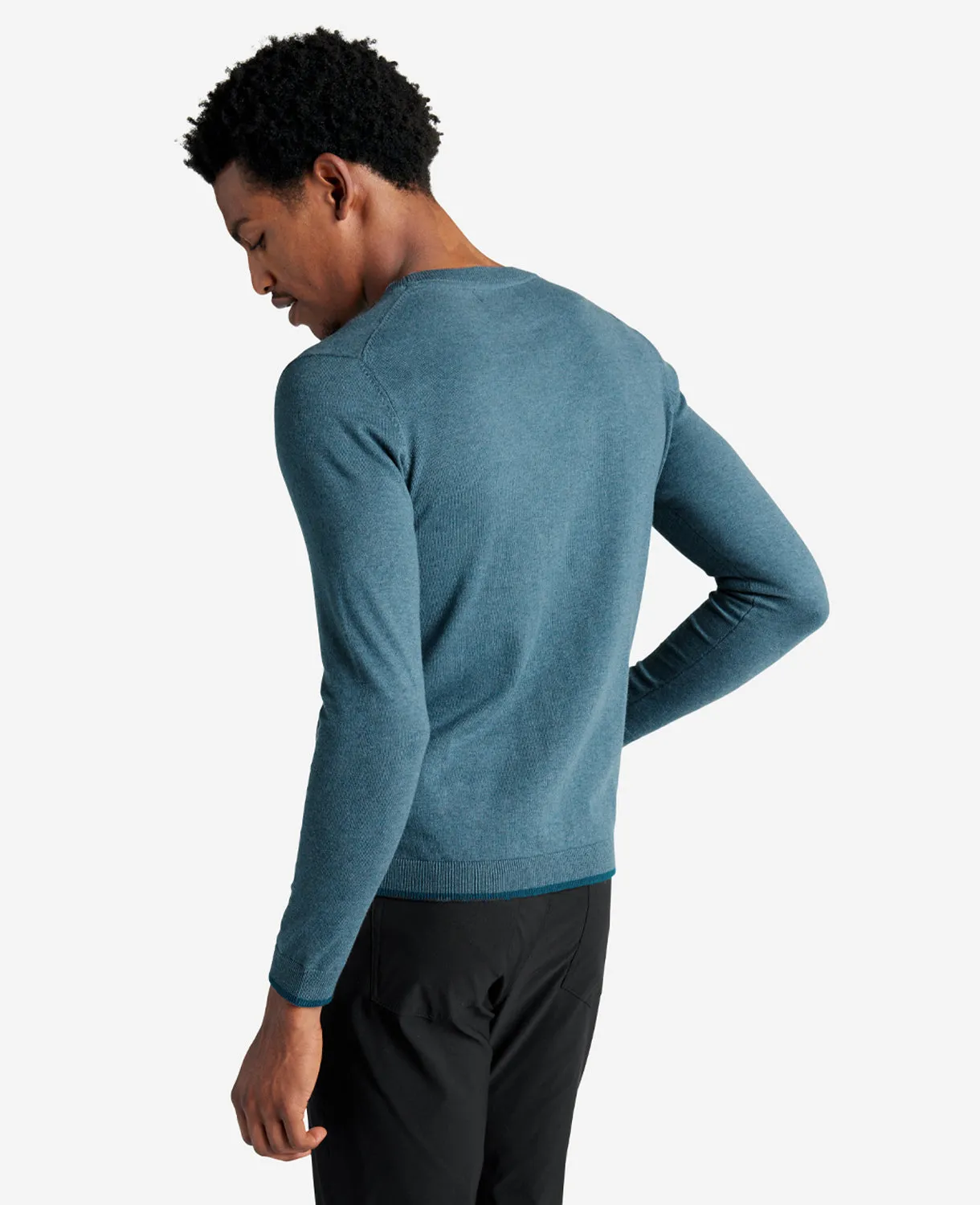 Crewneck Sweater with Tipping Details