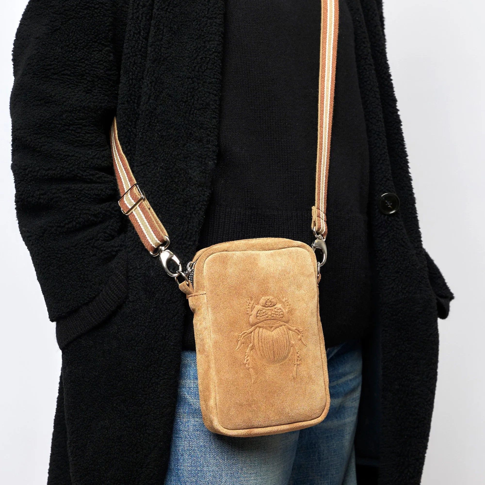 Crossbody Bag - Scarabmotive Suede Navy