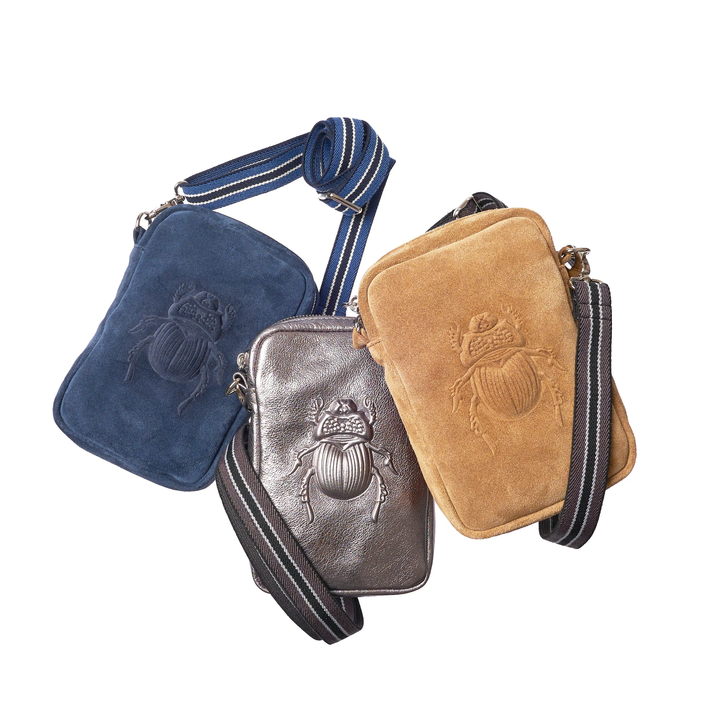Crossbody Bag - Scarabmotive Suede Navy