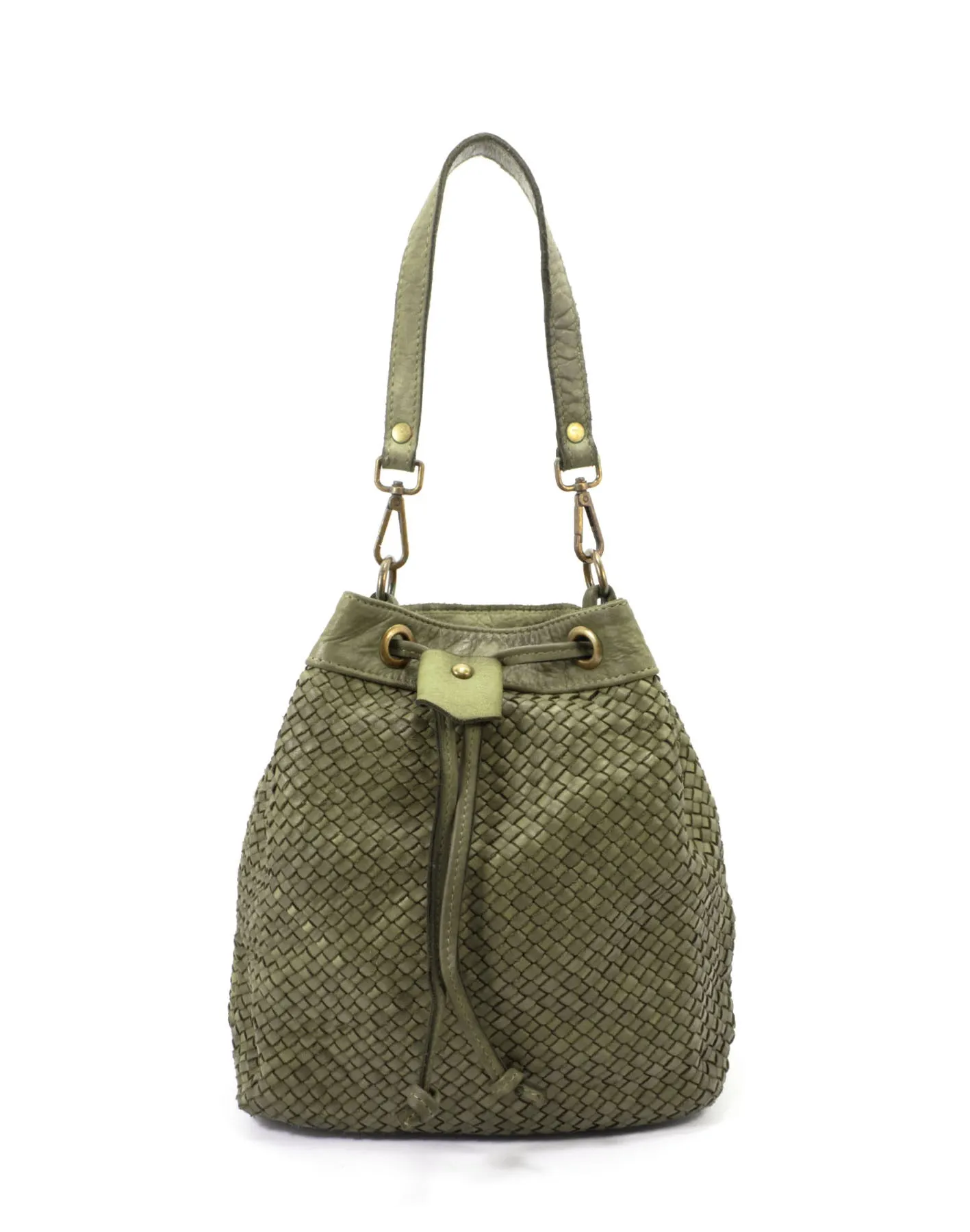 CUPIDO XL● Damen Bucket Bag aus weichem geflochten Leder