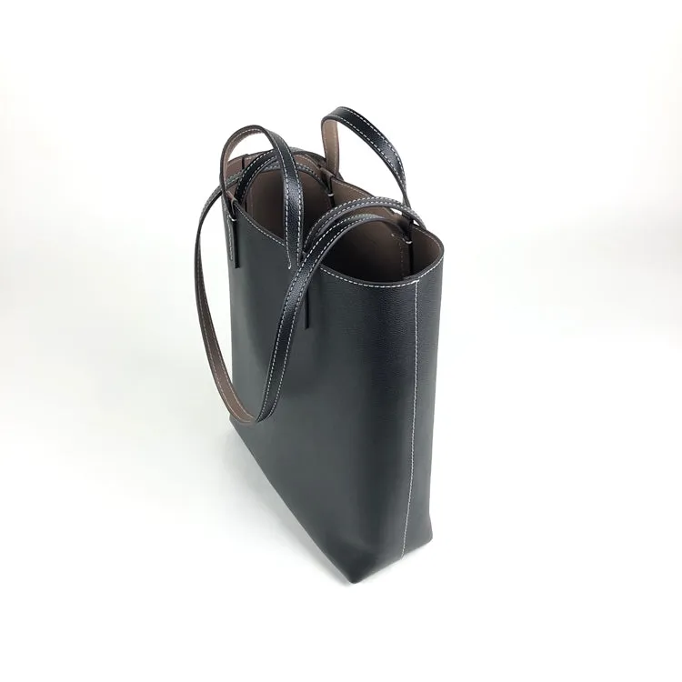Cute Womens Green&Brown Leather Shoulder Tote Bag Best Tote Handbag Shopper Bag Purse for Ladies