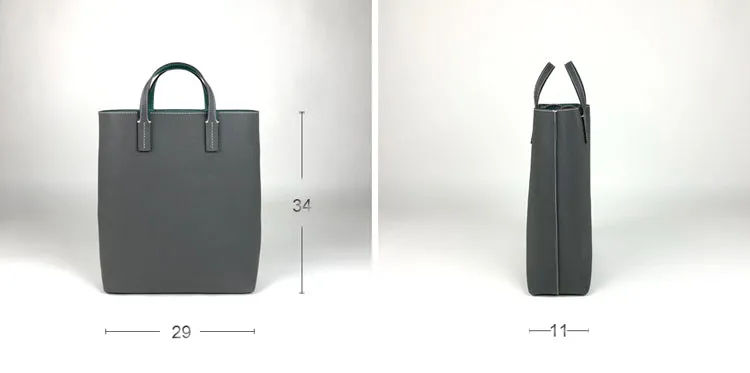 Cute Womens Green&Brown Leather Shoulder Tote Bag Best Tote Handbag Shopper Bag Purse for Ladies