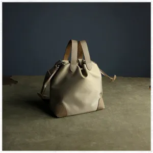 Cute Womens Khaki NYLON Bucket Handbag Purse Barrel NYLON Shoulder Bag Crossbody Purse for Ladies