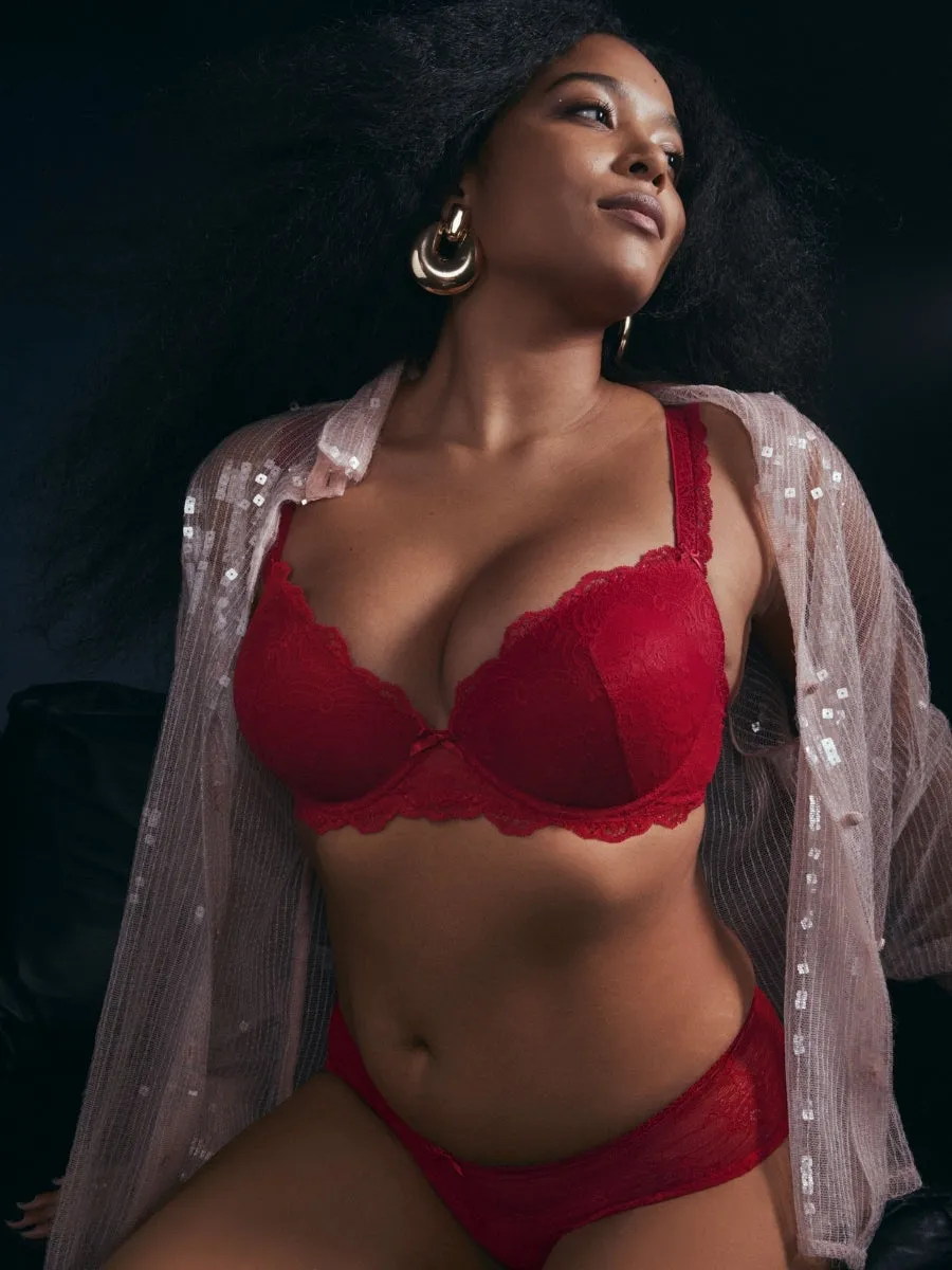 Danse Des Sens Moulded Push Up Bra - Irresistible Red
