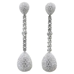 Diamond Pave Gold Drop Earrings