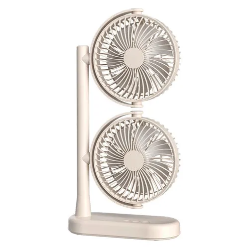 Dual Head Fan with Adjustable Air Speed and Direction USB Powered