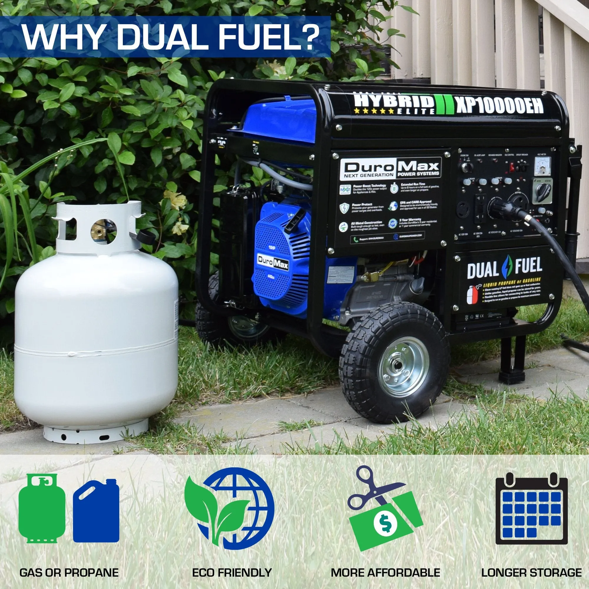 DuroMax XP10000EH 8000W/10000W Dual Fuel Electric Start Generator New