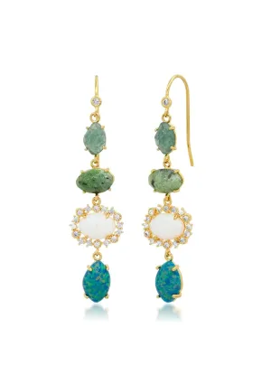 Earring Lake Life Semi Stone Green