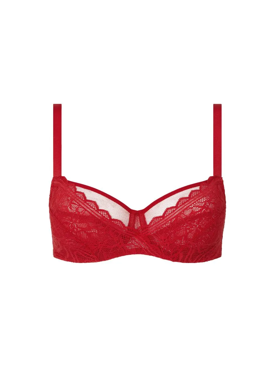 Easy Feel Floral Touch Full Cup Bra - Scarlet