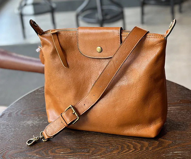 Elagant Women's Black Leather Crossbody Bag Small Over The Shoulder Purse
