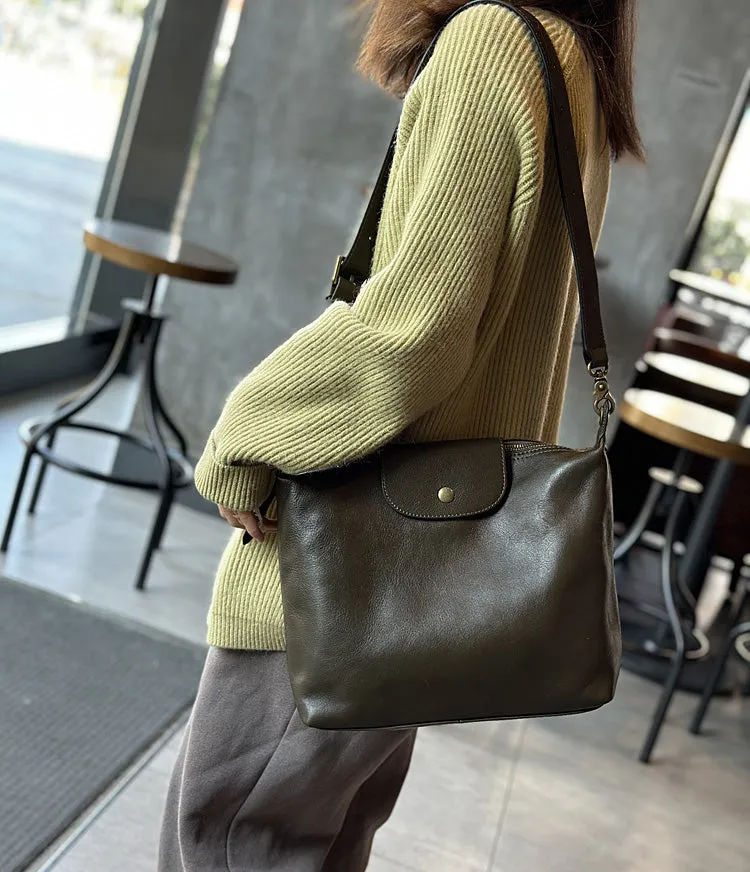 Elagant Women's Black Leather Crossbody Bag Small Over The Shoulder Purse