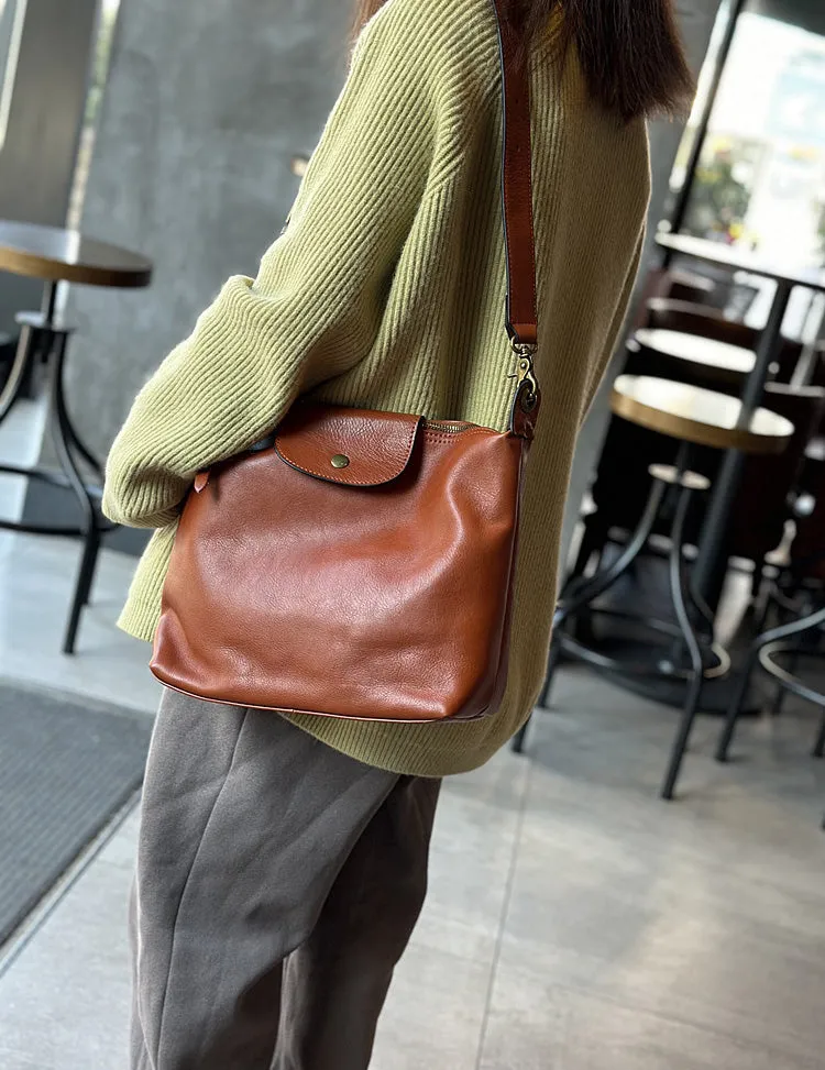 Elagant Women's Black Leather Crossbody Bag Small Over The Shoulder Purse