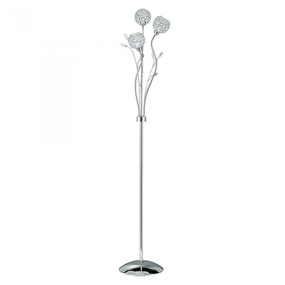 Elegant Floral LED Floor Lamp 3Lt in Chrome