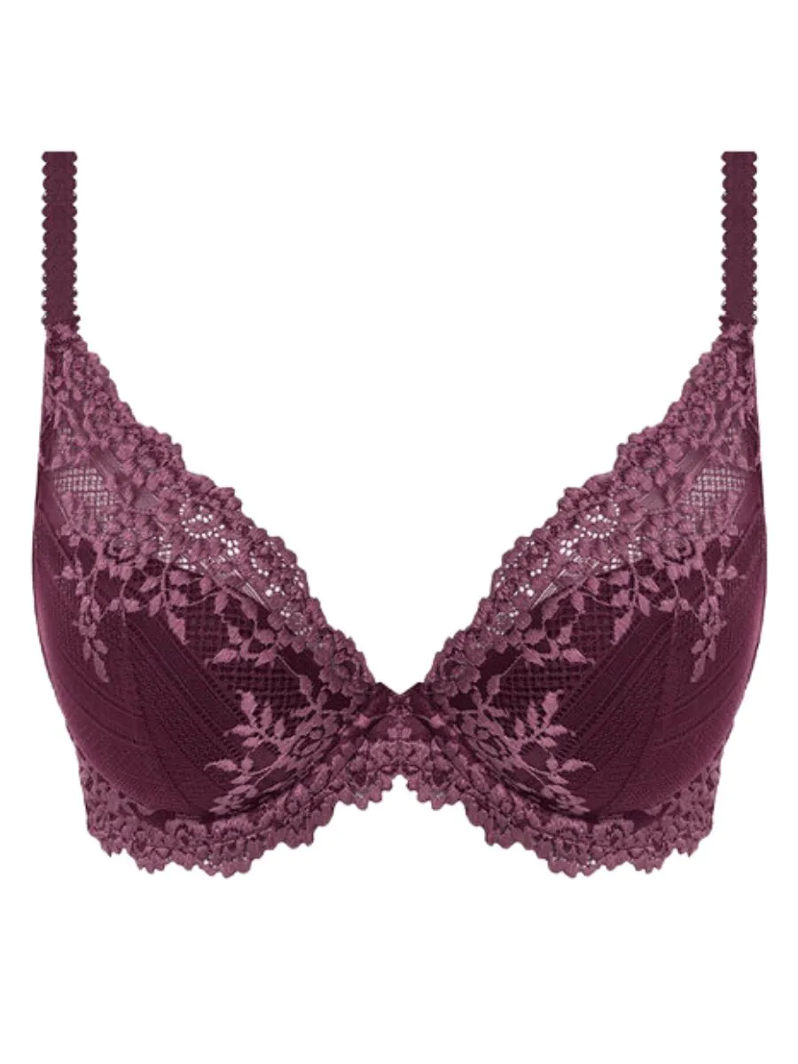 Embrace Lace Plunge Underwire Bra - Italian Plum/Valerian