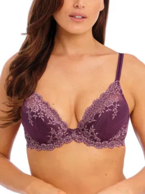 Embrace Lace Plunge Underwire Bra - Italian Plum/Valerian