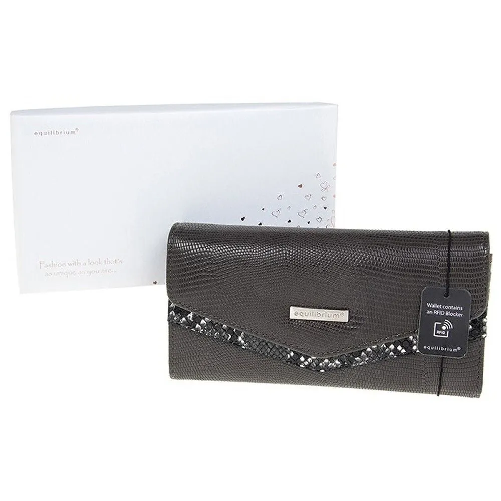 Equilibrium 10cm Grey Two Tone Indent Purse