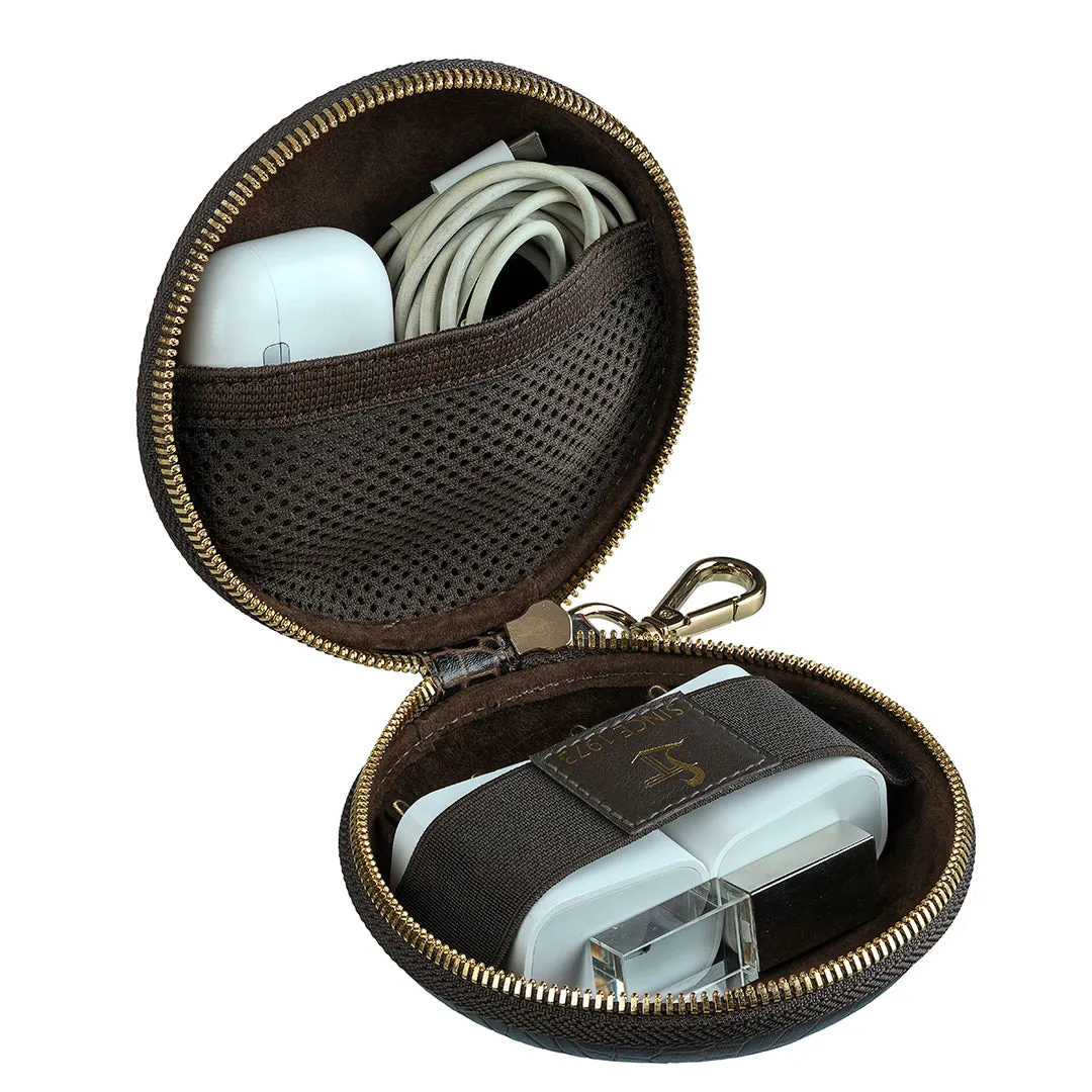 Fab IV Wallet & Tech Kit  | Combo Gift for Men | Gift Set | Genuine Leather Wallet | Leather Tech Kit | Color: Brown