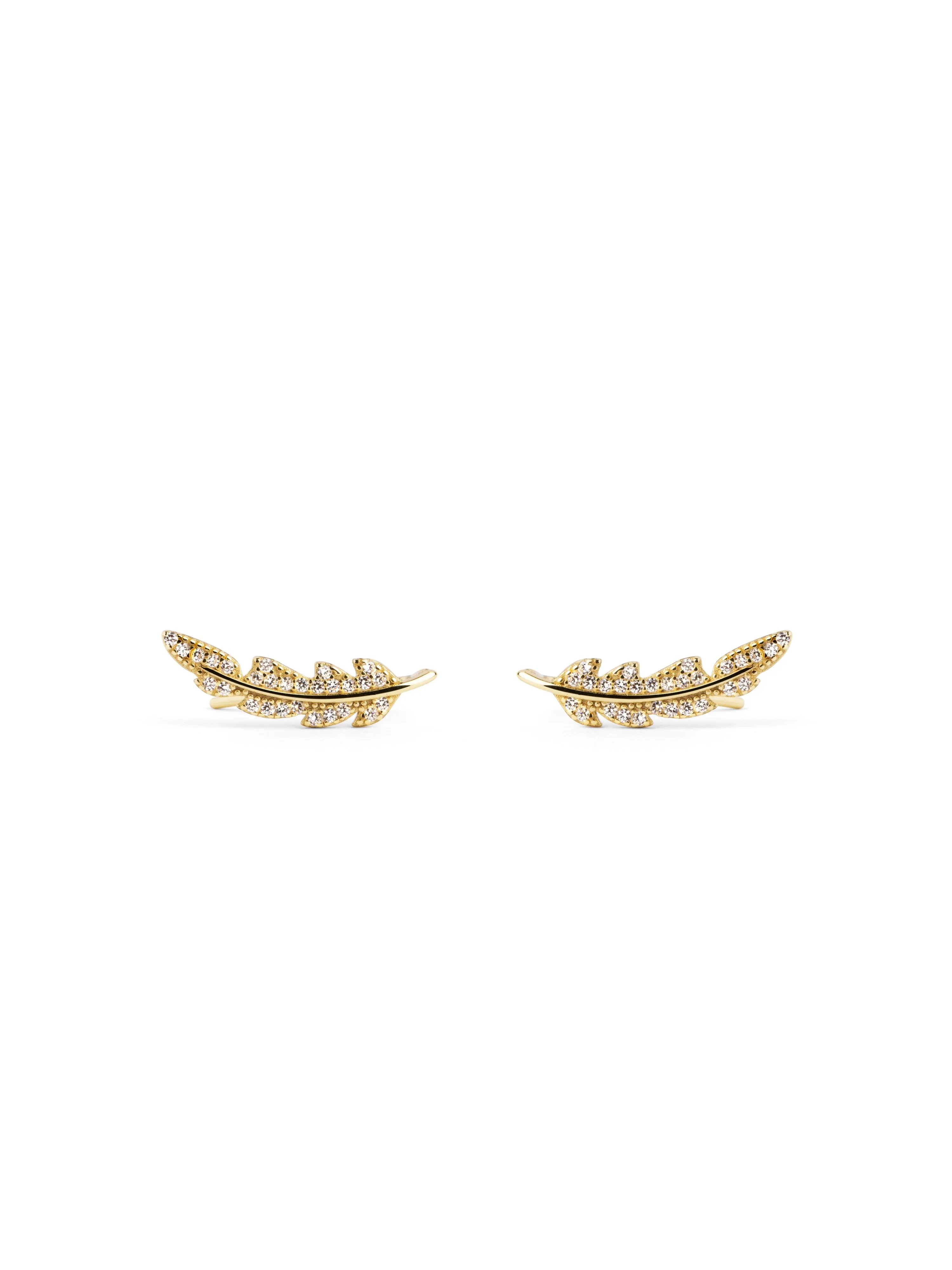 Feather Sparks Gold Earrings