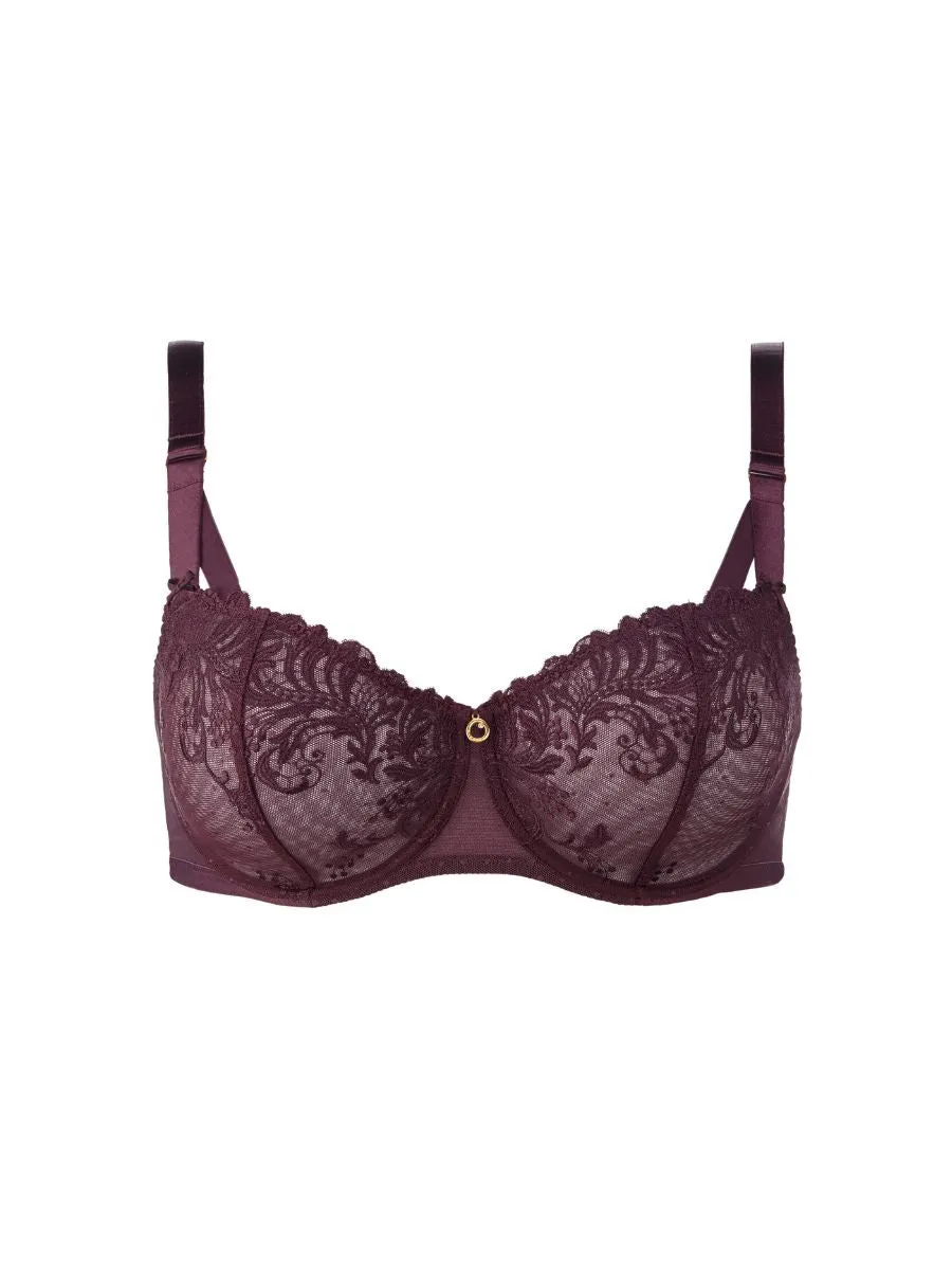 Femme Passion Comfort Half Cup Bra - Wineberry