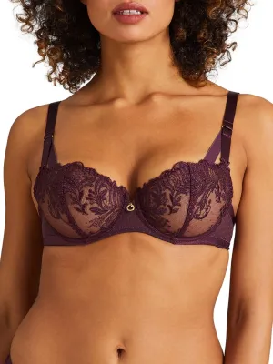 Femme Passion Half Cup Bra - Wineberry